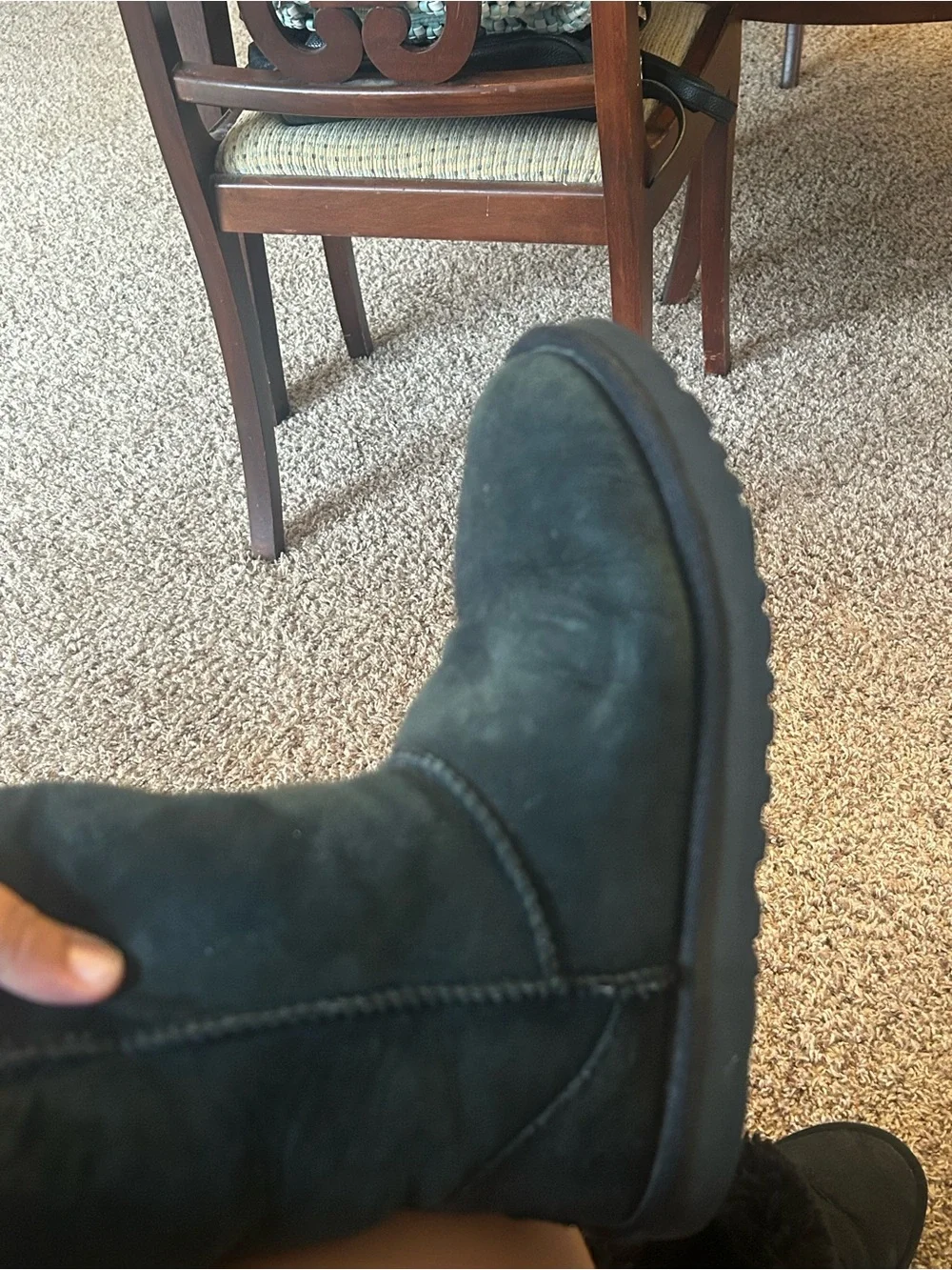 UGG Black Short Suede Boots